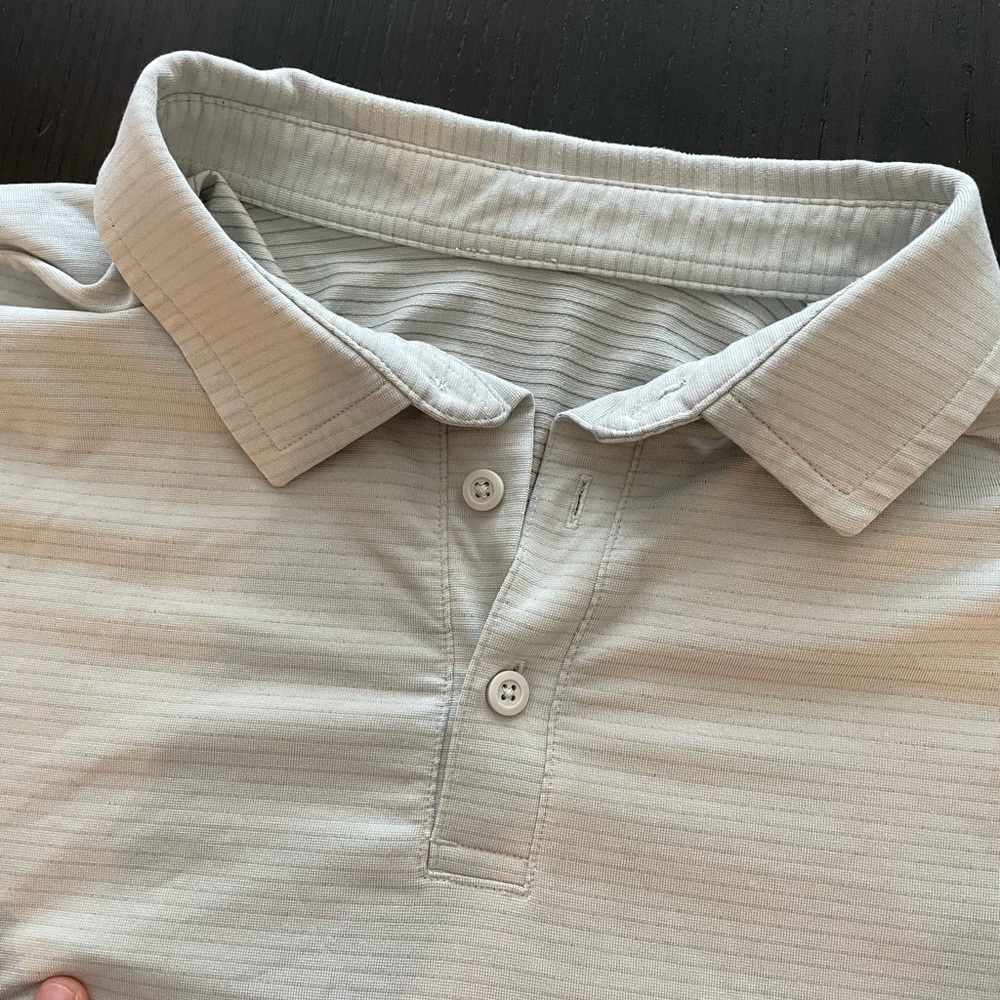 Lululemon athetic polo - white comfort wear - striped